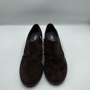 Dr. Scholls Brown Suede Ankle‎ Booties Women's Block Heel Comfort Casual